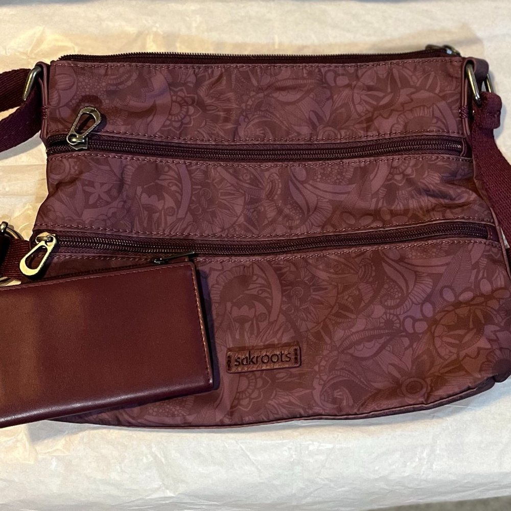 Maroon Sakroots Crossbody Bag w/ wallet